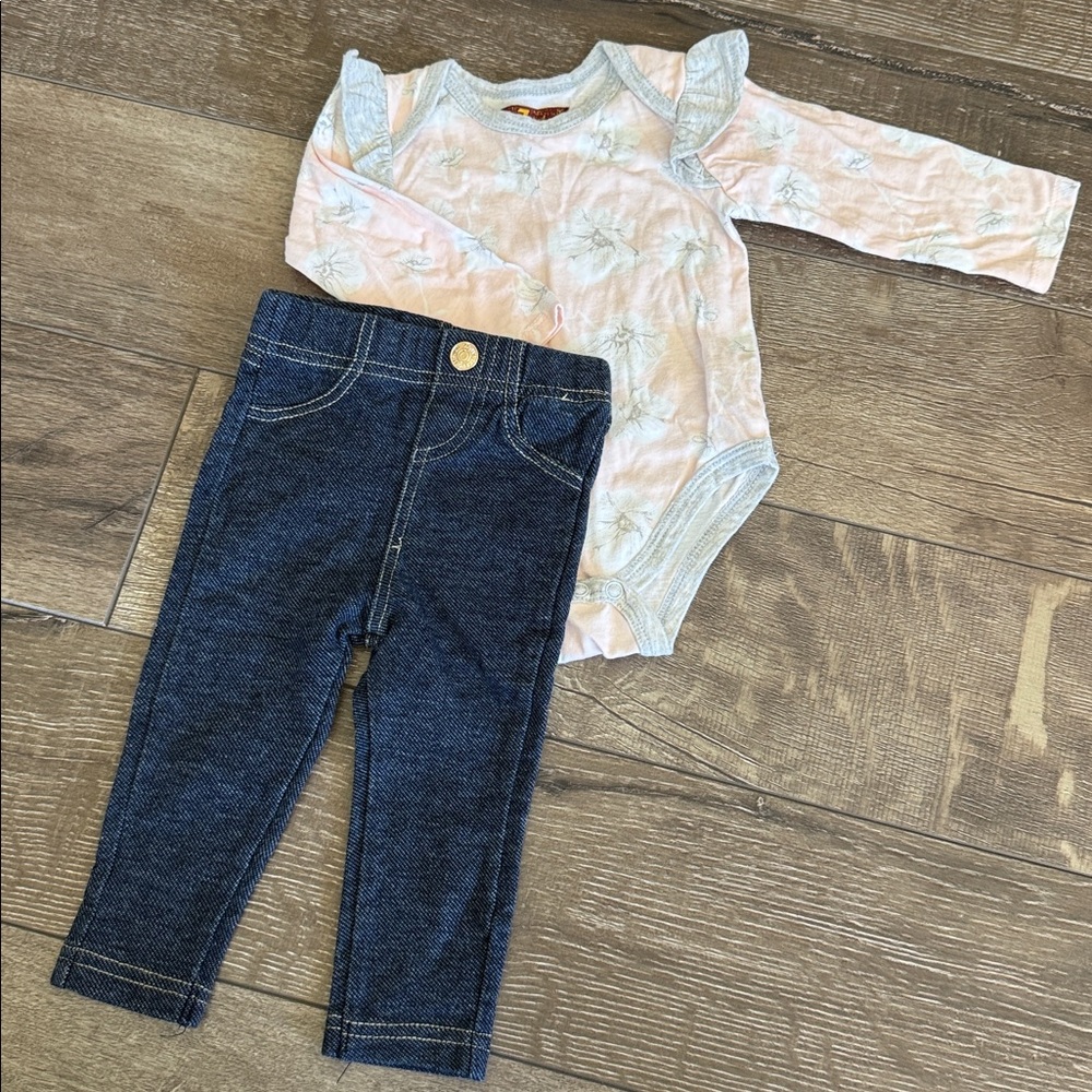 7 for all mankind Baby Bodysuit and Jeans Set